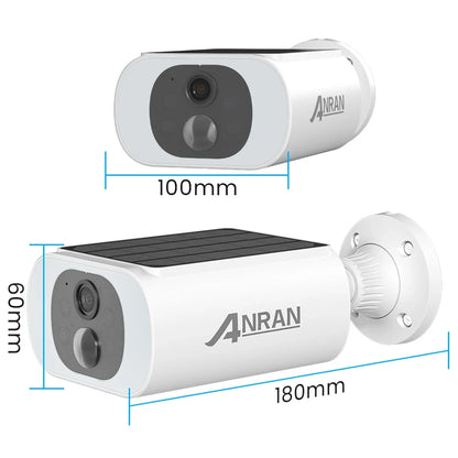 ANRAN IP65 2K Wireless Solar Camera Outdoor Surveillance With  Integrated Battery