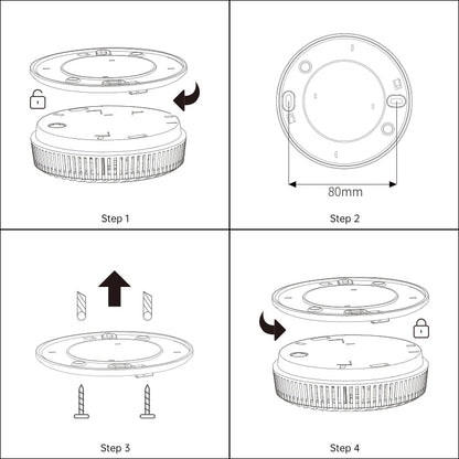 Détecteur de fumée intelligent interconnecté avec batterie d'une durée de vie de 10 ans