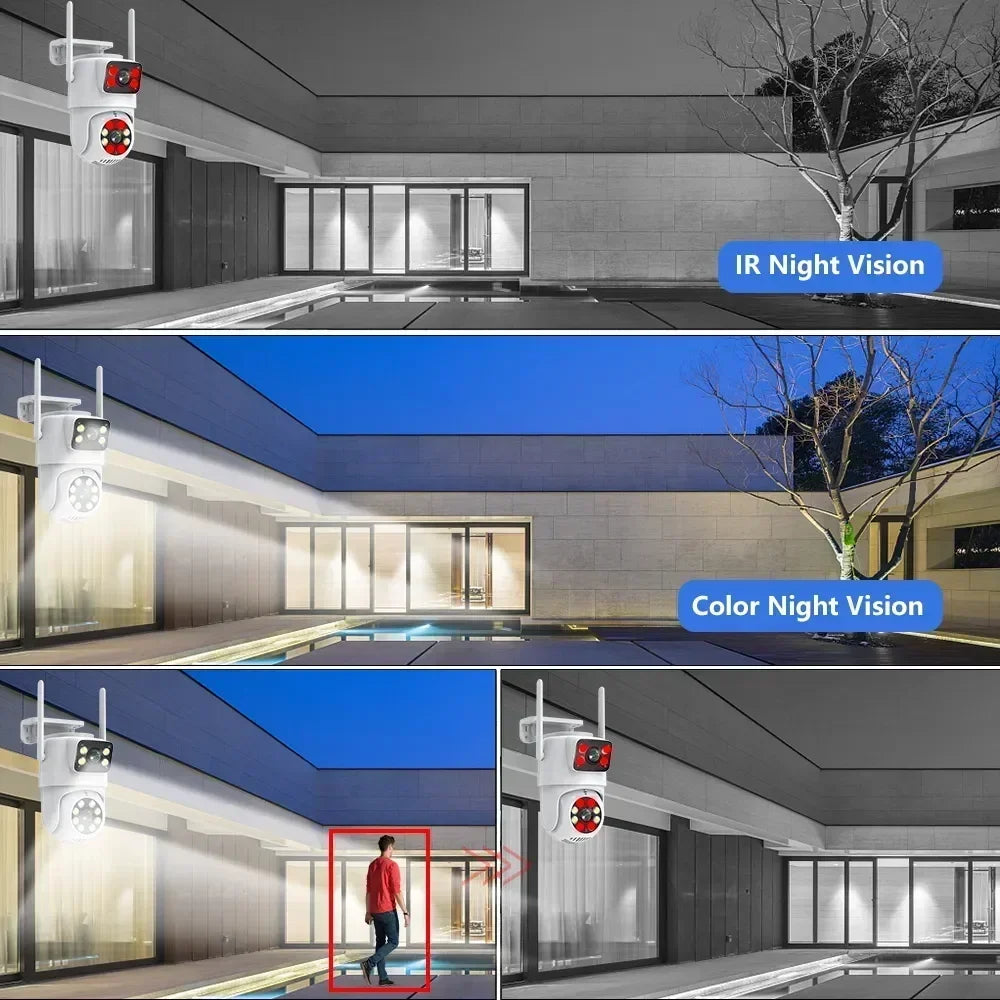 Caméra extérieure double écran Tuya IP66 8MP à double objectif