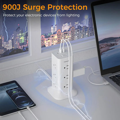 Power Strip Tower with Surge Protection 6 Feet