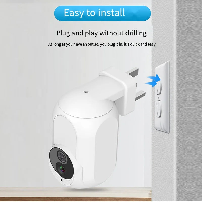 Caméra IP Tuya Wall Plug In Wifi 360° LED Lampe