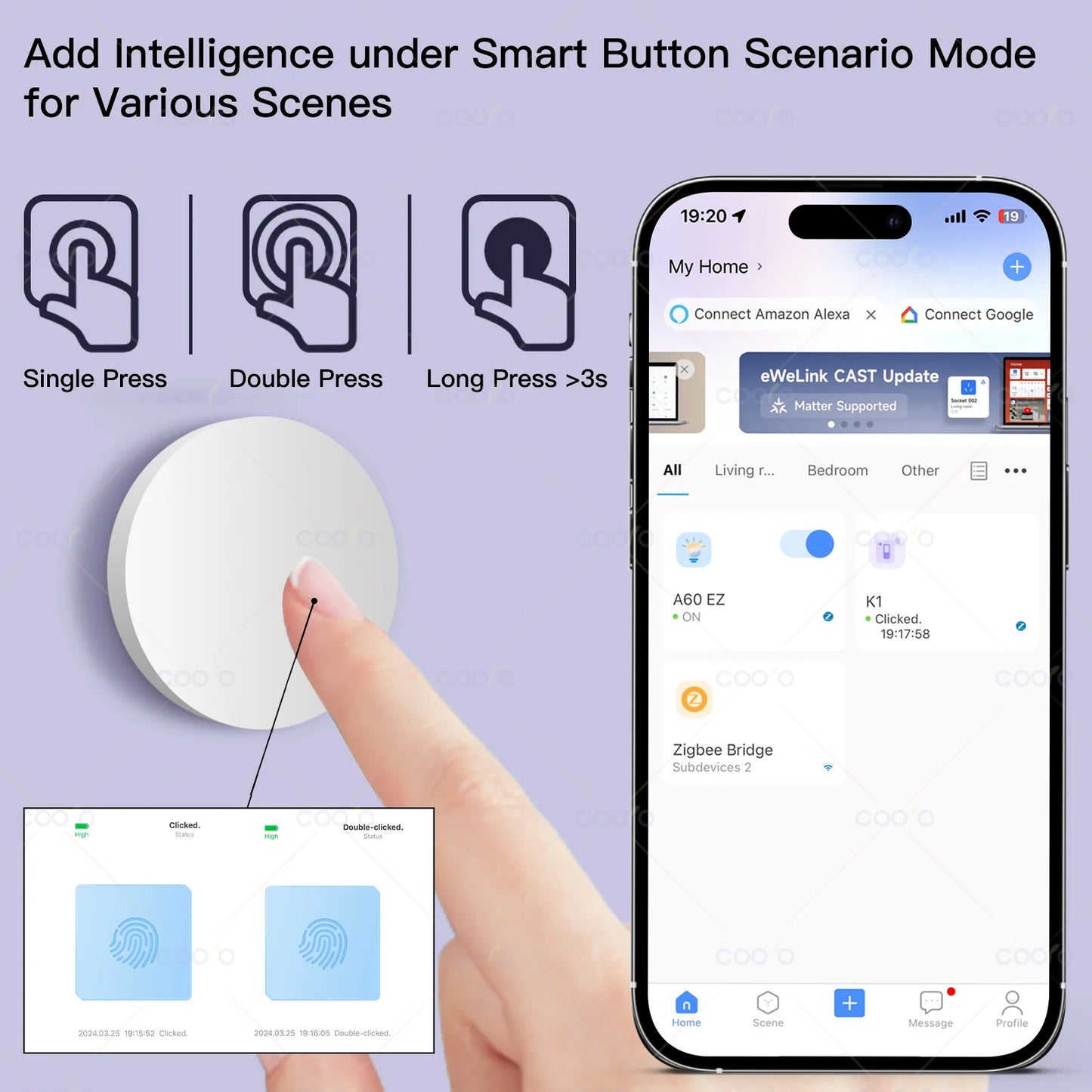 Smart Wireless Wall Push Button