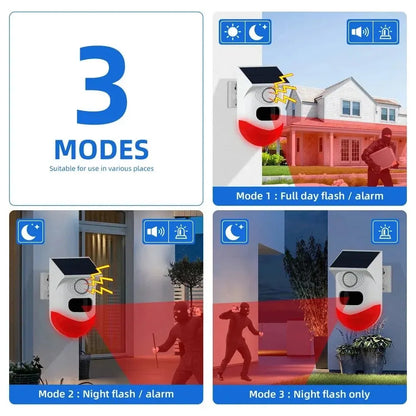 Alarme de sécurité solaire extérieure IP65 Détecteur infrarouge dissuasif contre les ours