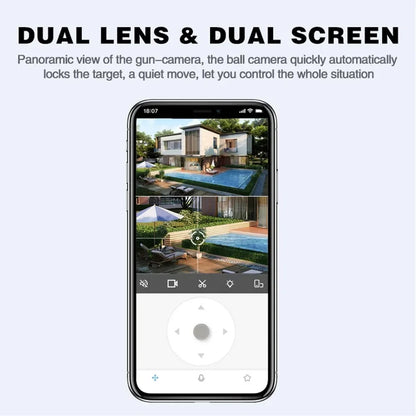 Caméra CCTV IP66 TUYA 8MP PTZ double écran 8MM