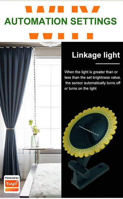 Capteur de pluie intelligent avec détecteur de lumière à énergie solaire IP66