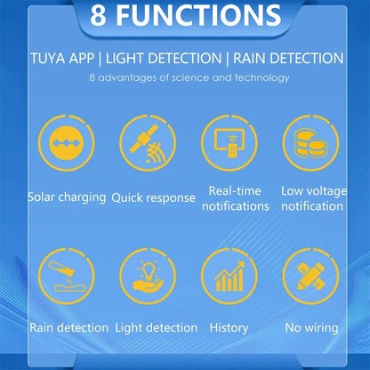 Capteur de pluie intelligent avec détecteur de lumière à énergie solaire IP66